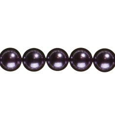 Heilstein & Edelstein-Strang - Kugeln, Muschelkernperlen violett, 14mm
