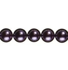 Heilstein & Edelstein-Strang - Kugeln, Muschelkernperlen violett, 14mm