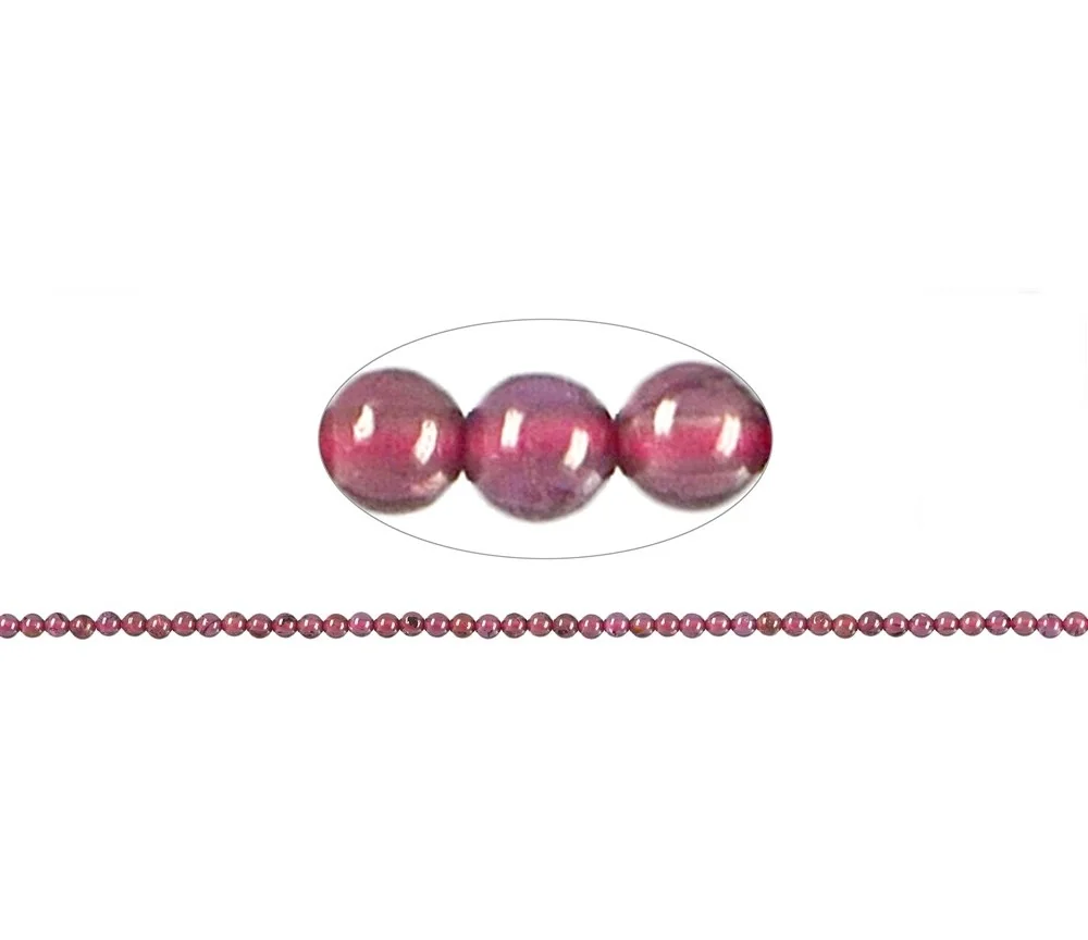 Heilstein & Edelstein-Strang - Kugeln, Granat (Rhodolith) A+/A, 01,75mm