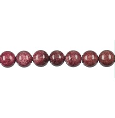 Heilstein & Edelstein-Strang - Kugeln, Piemontitquarz, 10mm