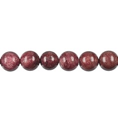 Heilstein & Edelstein-Strang - Kugeln, Piemontitquarz, 12mm