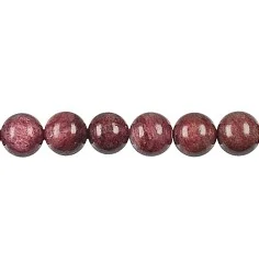 Heilstein & Edelstein-Strang - Kugeln, Piemontitquarz, 12mm