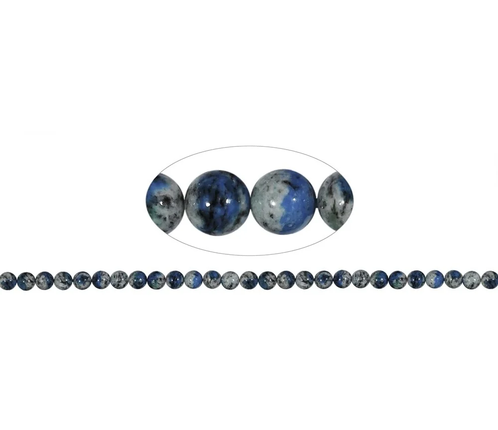 Heilstein & Edelstein-Strang - Kugeln, Azurit in Gneis (K2), 06-07mm
