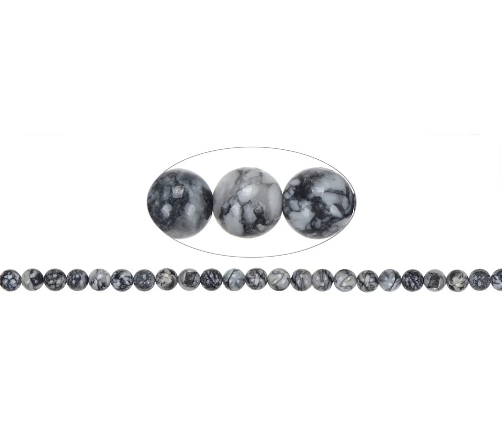 Heilstein & Edelstein-Strang - Kugeln, Pinolith, 08 - 09mm