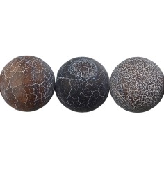 Heilstein & Edelstein-Strang - Kugeln, Achat (Schlangenachat) braun (gef.), matt, 20mm