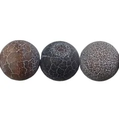 Heilstein & Edelstein-Strang - Kugeln, Achat (Schlangenachat) braun (gef.), matt, 20mm