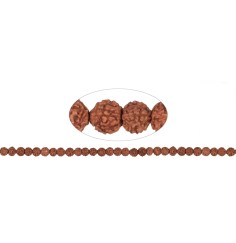 Heilstein & Edelstein-Strang - Kugeln, Rudraksha (rotbraun), 06mm