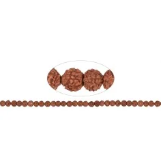 Heilstein & Edelstein-Strang - Kugeln, Rudraksha (rotbraun), 06mm