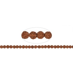 Heilstein & Edelstein-Strang - Kugeln, Rudraksha (rotbraun), 07-08mm