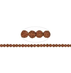Heilstein & Edelstein-Strang - Kugeln, Rudraksha (rotbraun), 07-08mm