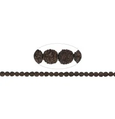 Heilstein & Edelstein-Strang - Kugeln, Rudraksha (schwarz/dunkelbraun), 08mm