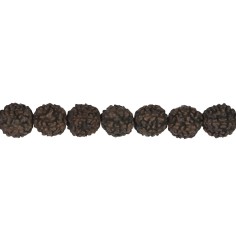 Heilstein & Edelstein-Strang - Kugeln, Rudraksha (schwarzbraun), 10mm