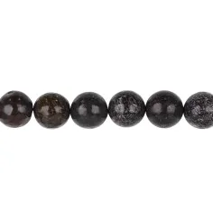 Heilstein & Edelstein-Strang - Kugeln, Dinosaurier-Knochen, 12mm