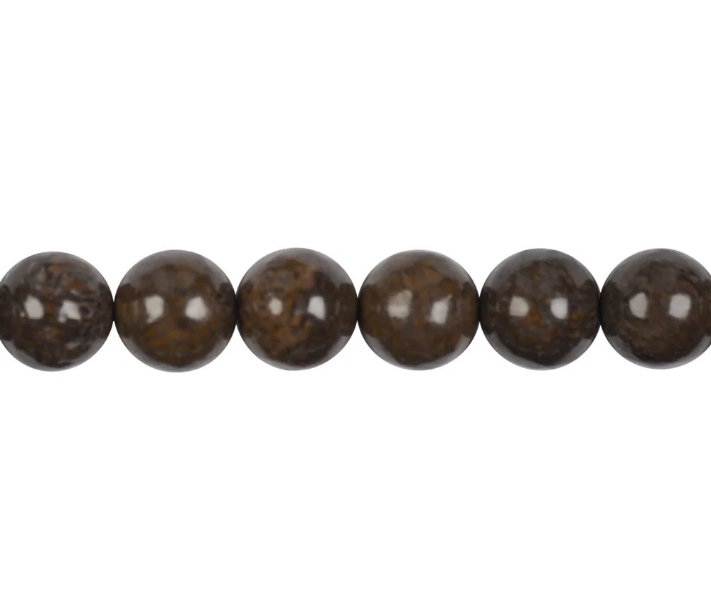 Heilstein & Edelstein-Strang - Kugeln, Dinosaurier-Knochen, 11mm