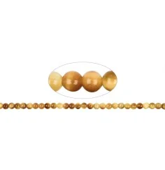 Heilstein & Edelstein-Strang - Kugeln, Tigerauge (gelb), 04mm