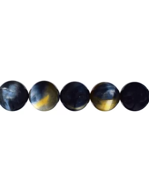 Heilstein & Edelstein-Strang - Kugeln, Tigerauge (weiß, gelb, blau), 12mm