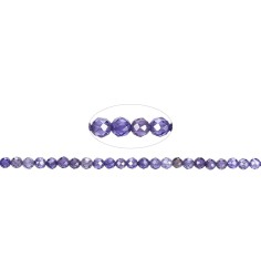 Heilstein & Edelstein-Strang - Kugeln, Cubic Zirkonia violett (synt.), facettiert, 02,0mm (38cm)