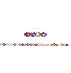 Heilstein & Edelstein-Strang - Kugeln, Cubic Zirkonia bunt (synt.), facettiert, 02,0mm (38cm)