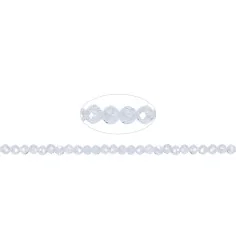 Heilstein & Edelstein-Strang - Kugeln, Cubic Zirkonia weiß (synt.), facettiert, 03mm (38cm)