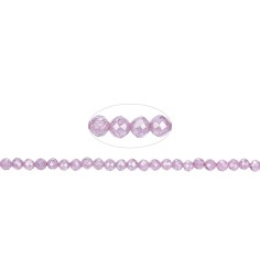 Heilstein & Edelstein-Strang - Kugeln, Cubic Zirkonia pink (synt.), facettiert, 03mm (38cm)