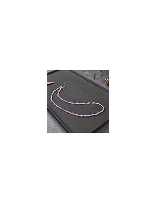 Heilstein & Edelstein-Strang - Kugeln, Cubic Zirkonia pink (synt.), facettiert, 03mm (38cm)