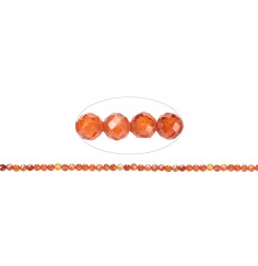 Heilstein & Edelstein-Strang - Kugeln, Cubic Zirkonia orange (synt.), facettiert, 03mm (38cm)