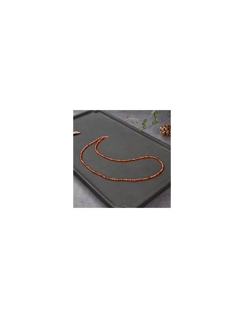 Heilstein & Edelstein-Strang - Kugeln, Cubic Zirkonia orange (synt.), facettiert, 03mm (38cm)