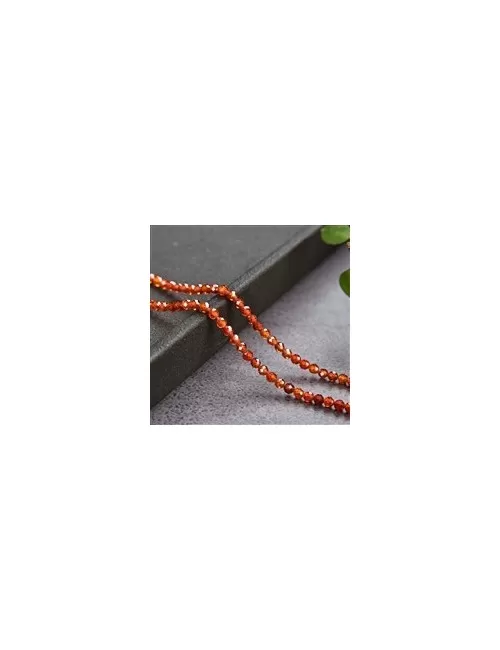 Heilstein & Edelstein-Strang - Kugeln, Cubic Zirkonia orange (synt.), facettiert, 03mm (38cm)