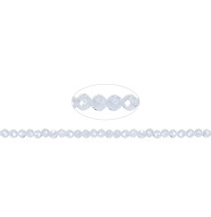 Heilstein & Edelstein-Strang - Kugeln, Cubic Zirkonia weiß (synt.), facettiert, 02,5mm (38cm)