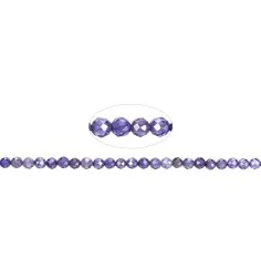 Heilstein & Edelstein-Strang - Kugeln, Cubic Zirkonia violett (synt.), facettiert, 02,5mm (38cm)