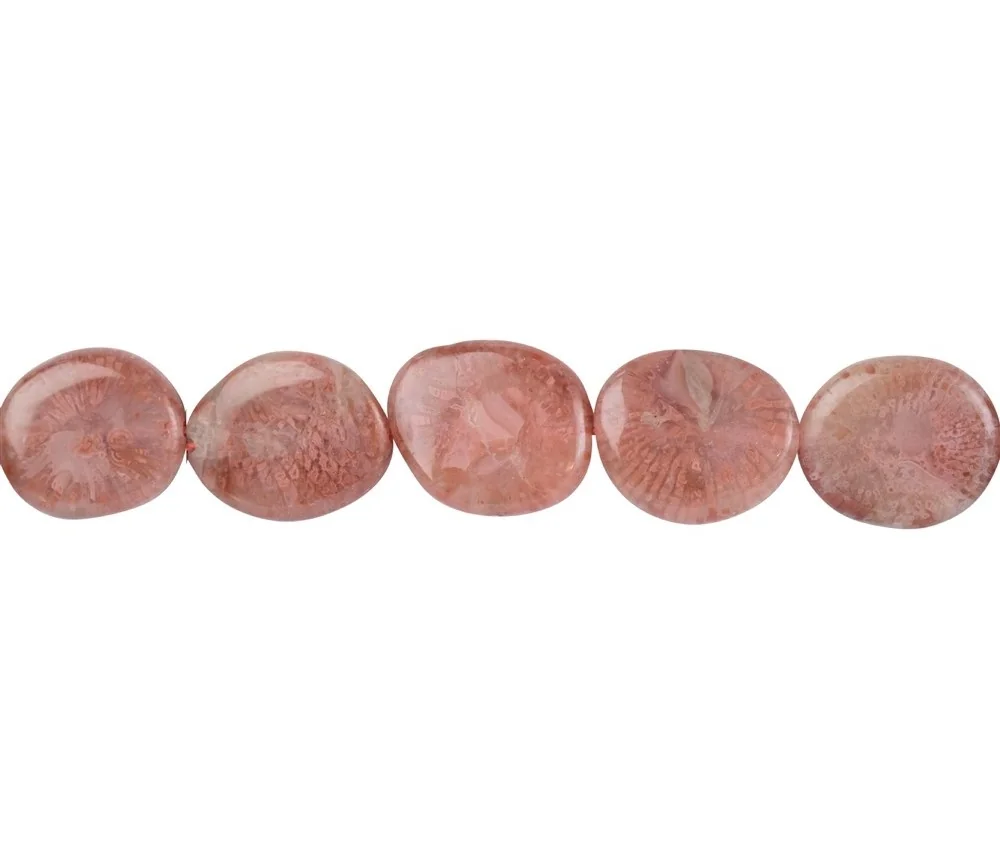 Heilstein & Edelstein-Strang - Scheibe Freeform, Hornkoralle, 2,0-2,5 x 1,5-17cm