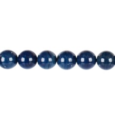 Heilstein & Edelstein-Strang - Kugeln,  Sieber-Achat  (Blauschlacke), 12mm