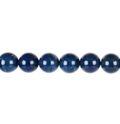 Heilstein & Edelstein-Strang - Kugeln, Sieber-Achat (Blauschlacke), 12mm