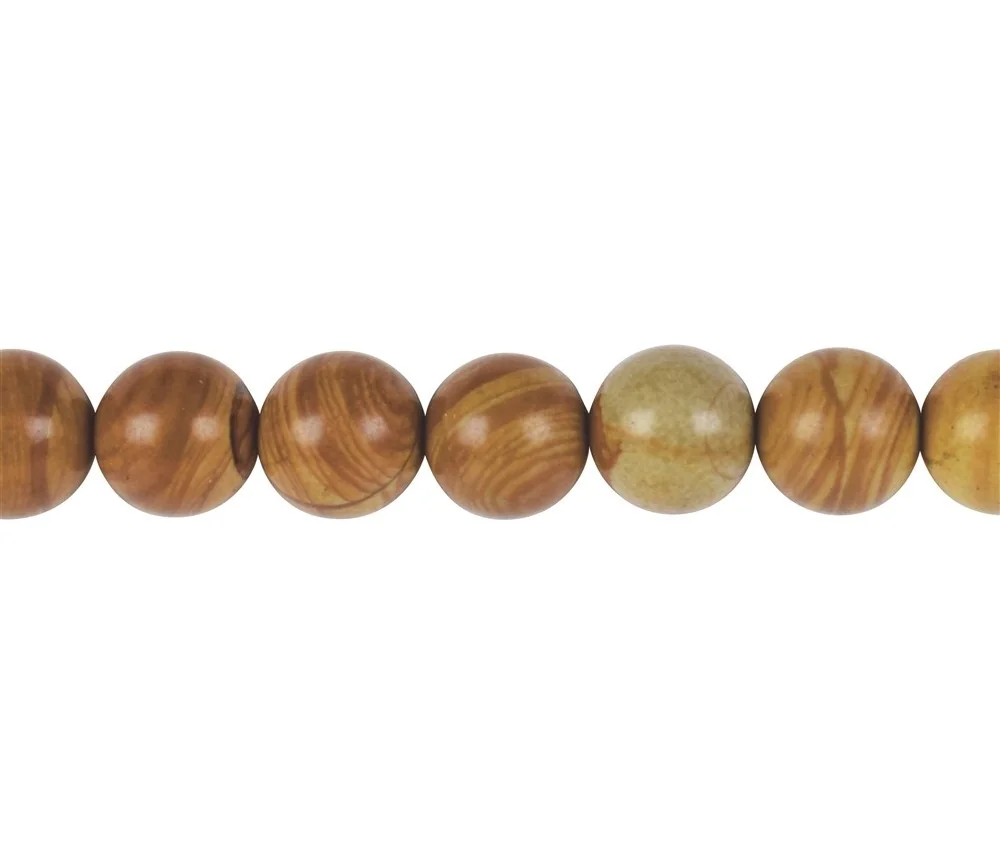Heilstein & Edelstein-Strang - Kugeln, Walnuss- Jaspis 10mm (39cm)