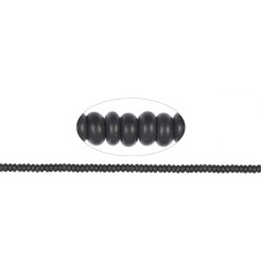 Heilstein & Edelstein-Strang - Button, Onyx (gef.), matt, 03 x 06mm - 3er Pack