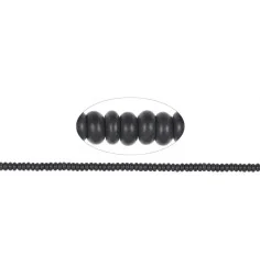 Heilstein & Edelstein-Strang - Button, Onyx (gef.), matt, 03 x 06mm - 3er Pack