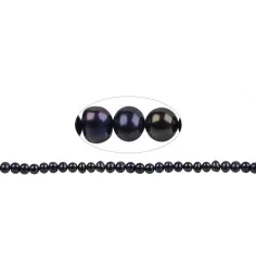 Heilstein & Edelstein-Strang - Potatoe, Süßwassser-Perle AB, ölfarben schillernd (gef.), 06-07 mm, 37cm