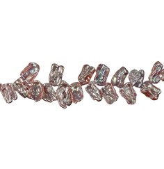 Heilstein & Edelstein-Strang - flach, Süßwasser-Perle violett dunkel (natur), ca.12-15 x 20-25mm