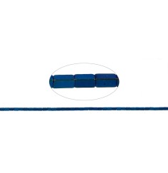 Heilstein & Edelstein-Strang - Quader, Hämatin blau (gef.) matt, 04 x 02 x 02mm- 3er Pack