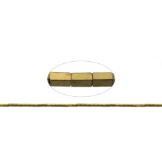 Heilstein & Edelstein-Strang - Quader, Hämatin gold (gef.) matt, 04 x 02 x 02mm- 3er Pack