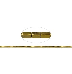 Heilstein & Edelstein-Strang - Quader, Hämatin gold (gef.), 04 x 02 x 02mm- 3er Pack