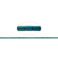 Heilstein & Edelstein-Strang - Quader, Hämatin blau-grün (gef.), 04 x 02mm- 3er Pack