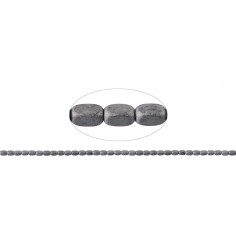 Heilstein & Edelstein-Strang - Quader gerundet, Hämatin silber (gef.) matt, 05 x 03mm- 3er Pack
