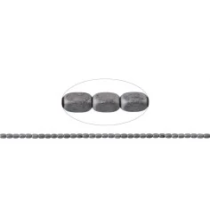 Heilstein & Edelstein-Strang - Quader gerundet, Hämatin silber (gef.) matt, 05 x 03mm- 3er Pack