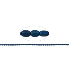 Heilstein & Edelstein-Strang - Quader gerundet, Hämatin blau (gef.) matt, 05 x 03mm- 3er Pack