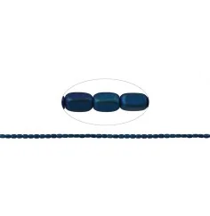 Heilstein & Edelstein-Strang - Quader gerundet, Hämatin blau (gef.) matt, 05 x 03mm- 3er Pack
