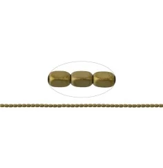 Heilstein & Edelstein-Strang - Quader gerundet, Hämatin gold (gef.) matt, 05 x 03mm- 3er Pack