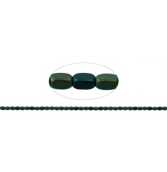 Heilstein & Edelstein-Strang - Quader gerundet, Hämatin blau-grün (gef.) matt, 05 x 03mm- 3er Pack