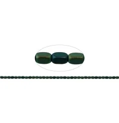 Heilstein & Edelstein-Strang - Quader gerundet, Hämatin blau-grün (gef.) matt, 05 x 03mm- 3er Pack