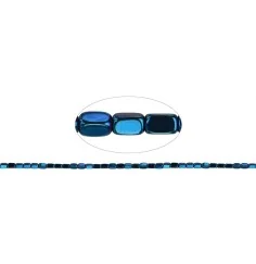 Heilstein & Edelstein-Strang - Quader gerundet, Hämatin blau (gef.), 05 x 03mm- 3er Pack
